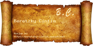 Beretzky Cintia névjegykártya
